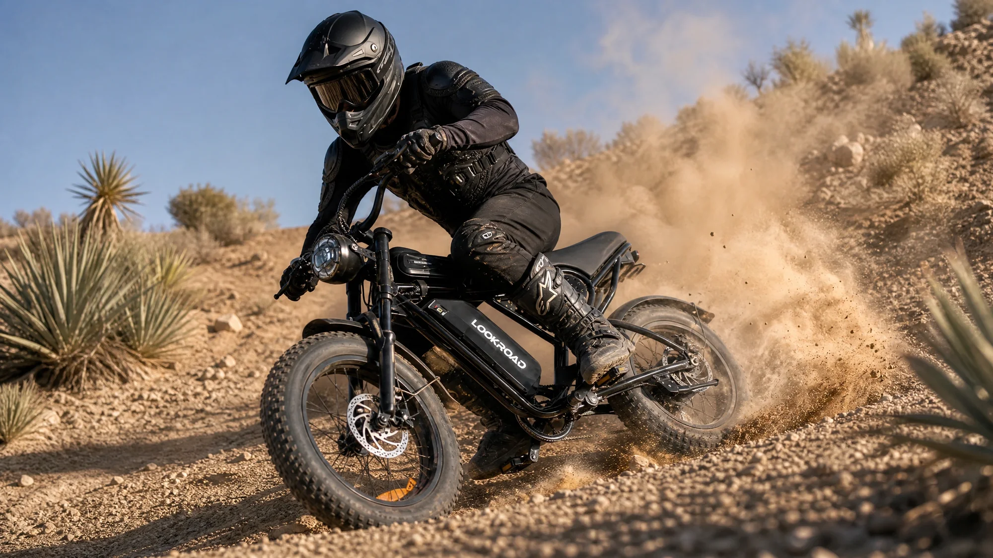 L20 MIN riding through desert terrain