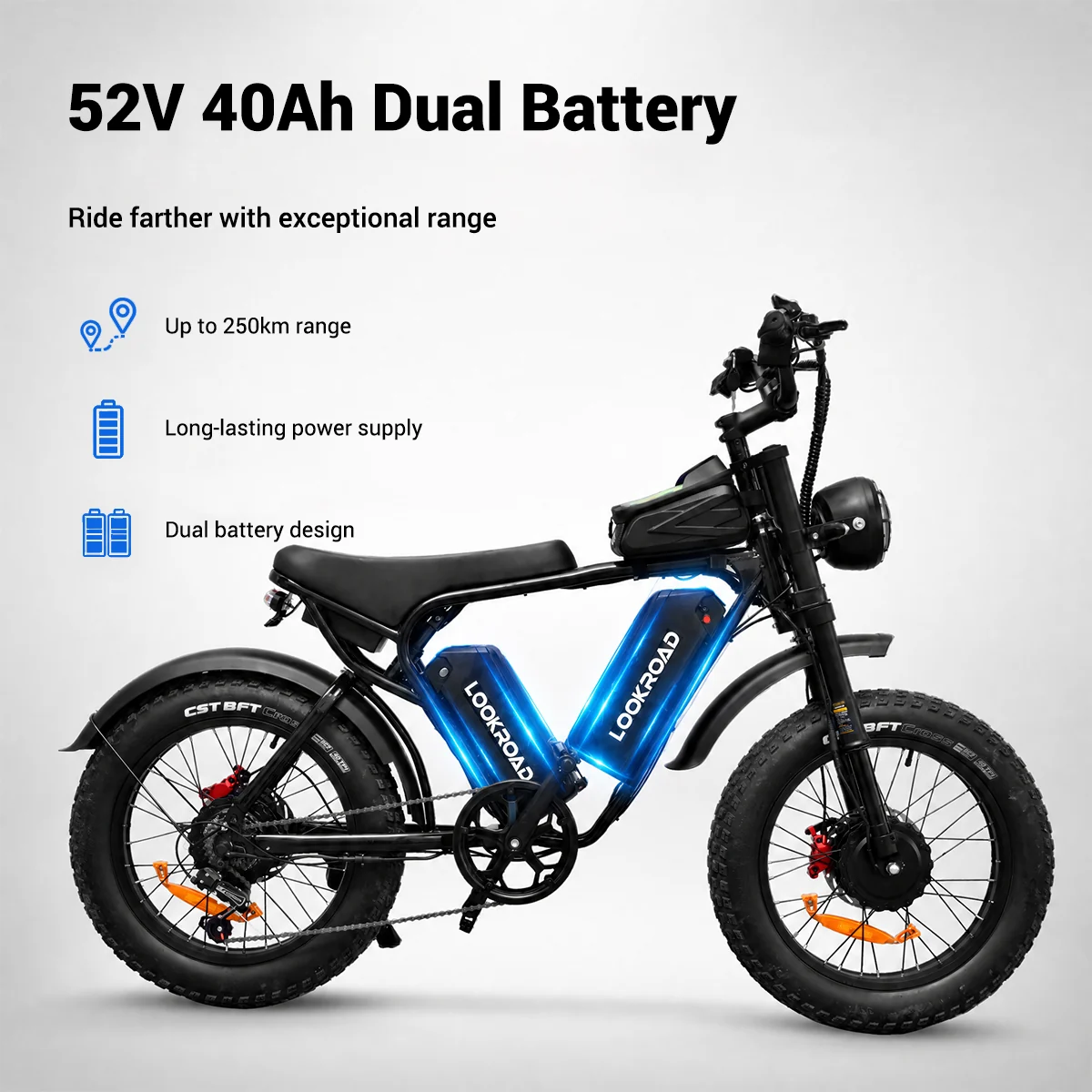 Dual-Battery Long-Range System | 52V 40Ah