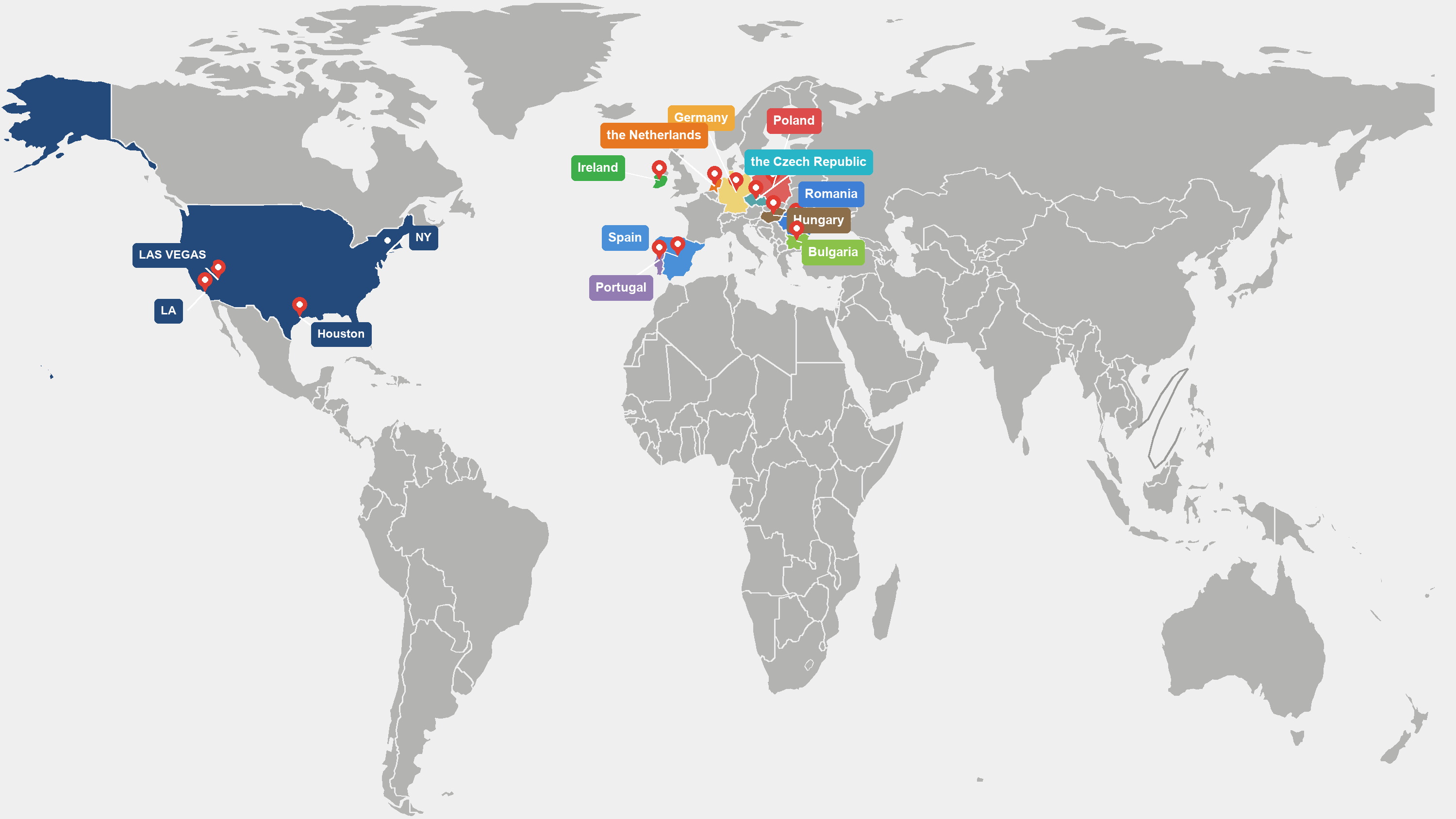 VELORA after-sale centers in the U.S and Europe